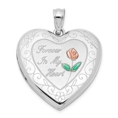Epoxy Rose Ash Holder Heart Locket Sterling Silver Rhodium-plated QLS985, MPN: QLS985, 886774112497
