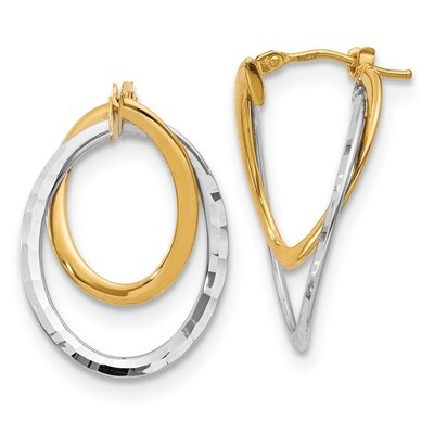 Leslie&#39;s Polished Fancy Hoop Earrings 14k Rhodium-plated HB-LE1552, MPN: LE1552, 191101759444