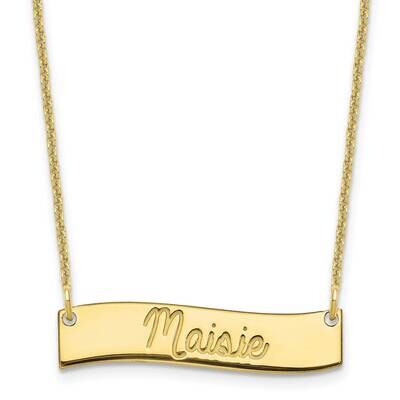 Polished Curved Bar Necklace 10k Gold Small 10XNA1255Y, MPN: 10XNA1255Y, 196904158760