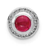 Cabochon .38 Ruby Halo Chain Slide 14k White Gold Diamond PM4030-RU-008-WA, MPN: PM4030-RU-008-WA, …