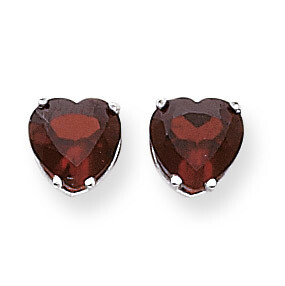 8mm Heart Garnet earring 14k White Gold XE100WGA, MPN: XE100WGA, 883957088969