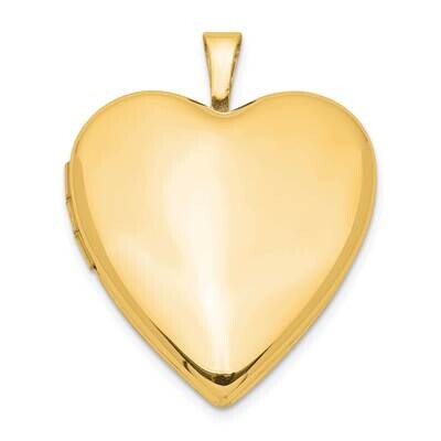 20mm Polished Front Satin Back Heart Locket Sterling Silver Gold-plated QLS1096, MPN: QLS1096,