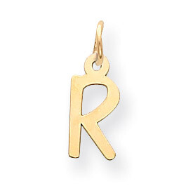 Initial R Charm 14k Gold Small Slanted Block YC644R, MPN: YC644R, 886774136417