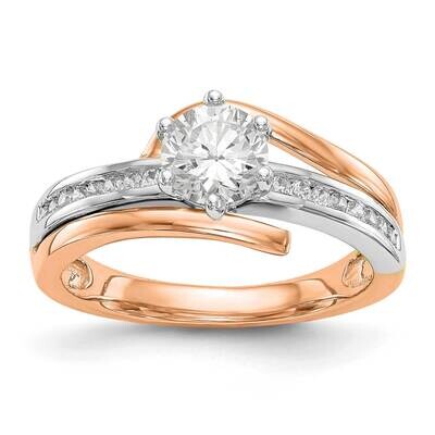 14Krw Si1/Si2, G H I, Peg Set Bypass Semi-Mount Engagement Ring Lab Grown Diamond RM2458E-016-7RWLG…