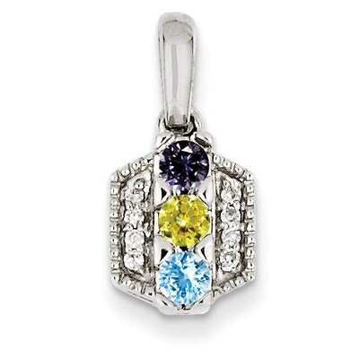 3 Birthstones Family Jewelry Diamond Semi-Set Pendant 14k White Gold XMPW50/3, MPN: XMPW50/3, 88395…