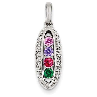 4 Birthstones Family Jewelry Diamond Semi-Set Pendant 14k White Gold XMPW47/4, MPN: XMPW47/4, 88395…