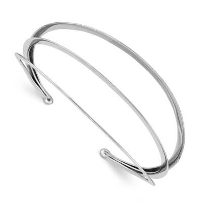 3-Bar Cuff Bangle Sterling Silver Rhodium-plated QB1310, MPN: QB1310, 883957946276