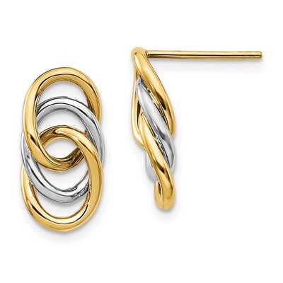 Leslie&#39;s Polished Circles Post Earrings 14k Two-tone Gold HB-LE1826, MPN: LE1826, 191101735912