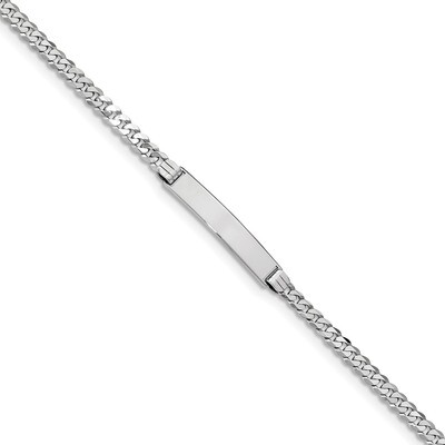 7 Inch Flat Curb Link ID Bracelet 14k white Gold LID61W-7, MPN: LID61W-7, 883957936901