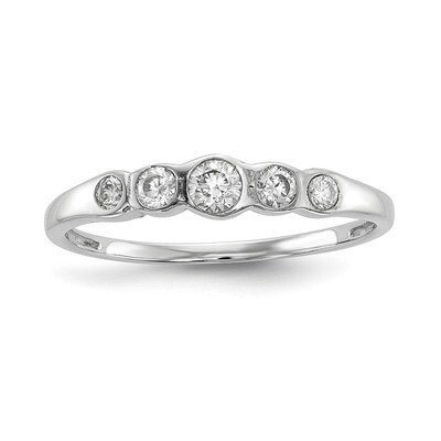 5-stone Bezel Set CZ Diamond Ring Sterling Silver Rhodium-plated QR6626, MPN: QR6626, 886774013527