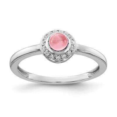 Cabochon Pink Tourmaline Ring 14k White Gold Diamond RM4030-PT-025-WA, MPN: RM4030-PT-025-WA, 88395…