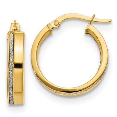 Leslie&#39;s Glimmer Infused Hoop Earrings 14k Gold Polished HB-LE1518, MPN: LE1518, 191101761539