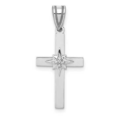 .01Ct Diamond Cross Pendant 14k White Gold PM5037-001-WA, MPN: PM5037-001-WA, 883957451558