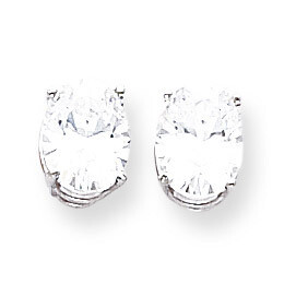 Cubic ZirconiDiamond Oval Stud Earrings 14k Gold XE89WCZ, MPN: XE89WCZ, 883957108728