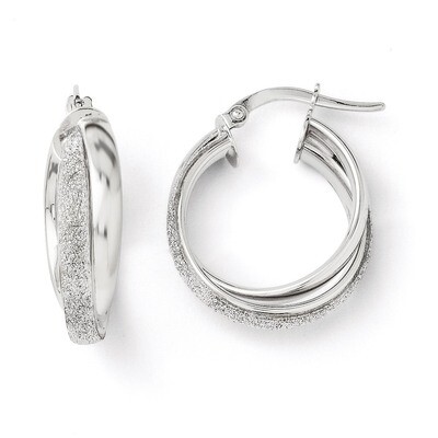 Leslie&#39;s Fancy Glimmer Infused Hoop Earrings - 14k White Gold HB-LE147, MPN: LE147, 886774569444