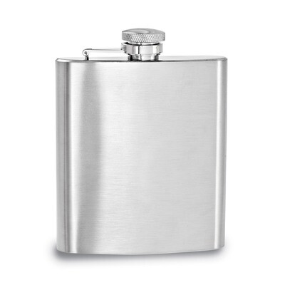 Brushed Stainless Steel 8Oz Square Flask GL8847, MPN: GL8847, 47105210415