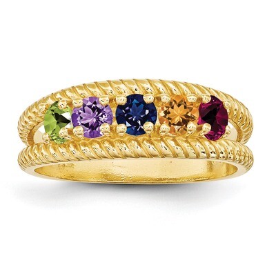 5 Stone Mother&#39;s Ring 14k Yellow Gold Genuine XMR8/5GY, MPN: XMR8_5, 191101540226