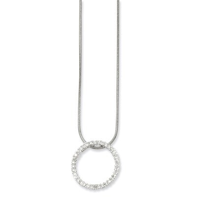 Kelly Waters Diamond Circle Necklace 18 Inch Rhodium-plated KW122-18, MPN: KW122-18, 191101487910