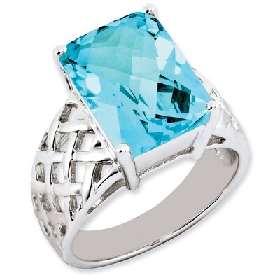 Light Swiss Blue Topaz Ring Sterling Silver QR2957LSBT, MPN: QR2957LSBT, 883957619446