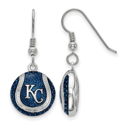 Kansas City Royals Enameled Baseball Dangle Earrings Sterling Silver SS521ROY, MPN: SS521ROY, 63440…