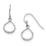 CZ Infinity Shepherd Hook Earrings Sterling Silver Rhodium-plated QE11082, MPN: QE11082, 1911011945…