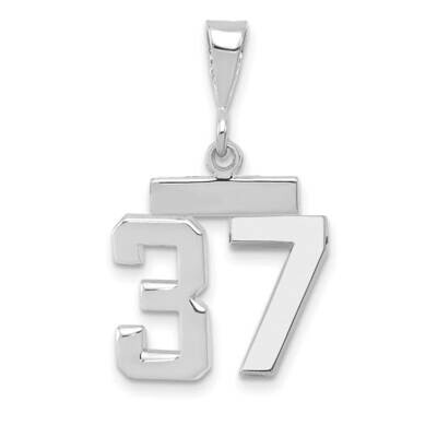 Number 37 Charm 14k White Gold Polished Small WSP37, MPN: WSP37, 196904075067