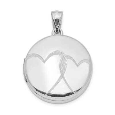 20mm Polished Hearts Round Locket Sterling Silver QLS953, MPN: QLS953, 883957959870