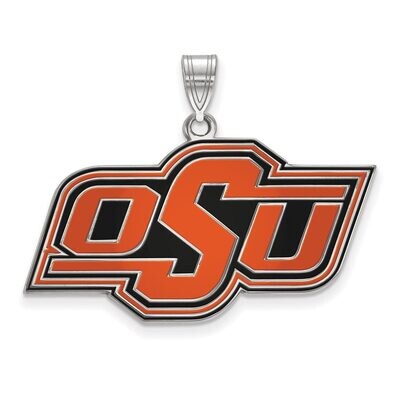 Oklahoma State University Large Enamel Pendant Sterling Silver SS031OKS, MPN: SS031OKS, 886774694597