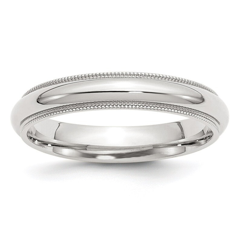 4mm Milgrain Comfort Fit Band - Sterling Silver QCFM040 by Chisel, MPN: QCFM040, 886774340579