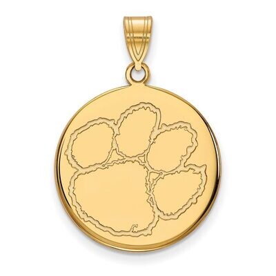 Clemson University Large Disc Pendant 14k Yellow Gold 4Y041CU, MPN: 4Y041CU, 886774880990