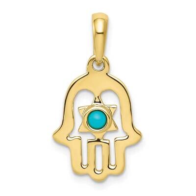 Turquoise Chamseh Pendant 10k Gold 10D1715, MPN: 10D1715,