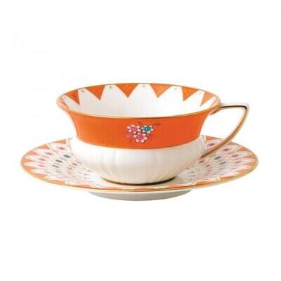 Wedgwood Wonderlust Wonderlust Teacup &amp; Saucer Set Peony Diamond, MPN: 40024019, 701587315401
