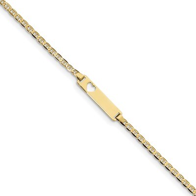 6 Inch Flat Anchor Link ID Bracelet 10k Gold 10BID24-6, MPN: 10BID24-6, 191101567919