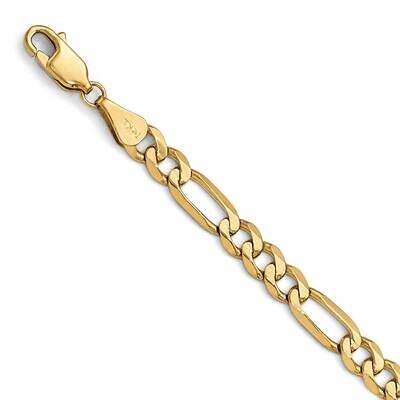 Leslie&#39;s 7 Inch 5.25mm Flat Figaro Chain 14k Gold HB-1235-7, MPN: 1235-7, 191101761584