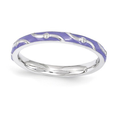 Purple Enamel Ring - Sterling Silver QSK1502, MPN: QSK1502, 886774205571