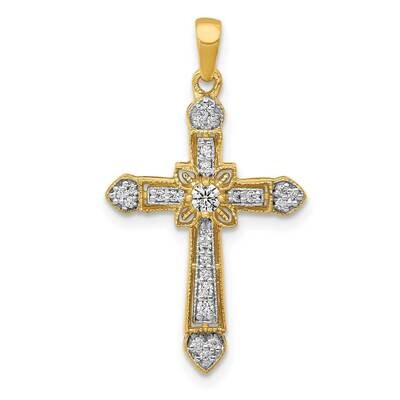 1/6Ct. Diamond Filigree Cross Pendant 14k Gold PM5090-016-YA, MPN: PM5090-016-YA, 883957709130