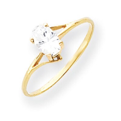 Cubic Zirconia Ring 14k Gold 6x4mm Oval Y4659CZ Diamond, MPN: Y4659CZ, 883957560939