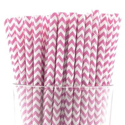 Pack of 150 Pink Chevron Bio-degradable Paper Straws GM22618, MPN: GM22618, 788089151096