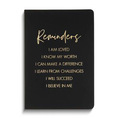 Black and Gold Foil REMINDERS 6x8 Inch 256-Page Journal GM24482, MPN: GM24482, 826635247364
