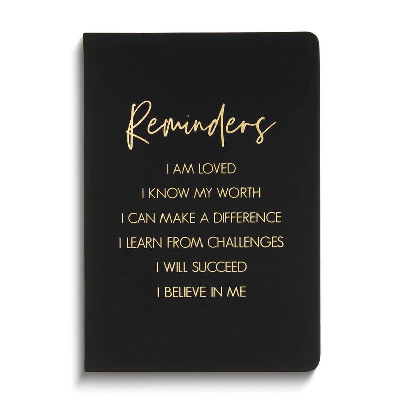 Black and Gold Foil REMINDERS 6x8 Inch 256-Page Journal GM24482, MPN: GM24482, 826635247364