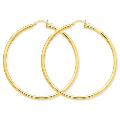 3mm Light Tube Hoop Earrings 14k Gold T945L, MPN: T945L, 883957288017