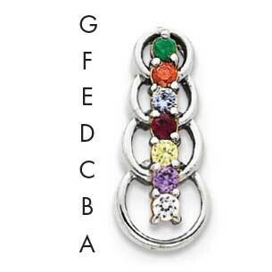 7 Genuine Stone Family Pendant 14k White Gold XMPW51/7GY, MPN: XMPW51/7GY, 883957150628