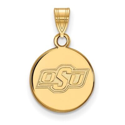 Oklahoma State University Small Disc Pendant 14k Yellow Gold 4Y036OKS, MPN: 4Y036OKS, 886774879840