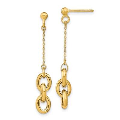 Leslie&#39;s Post Dangle Earrings 14k Gold Polished HB-LE1968, MPN: LE1968, 191101978685