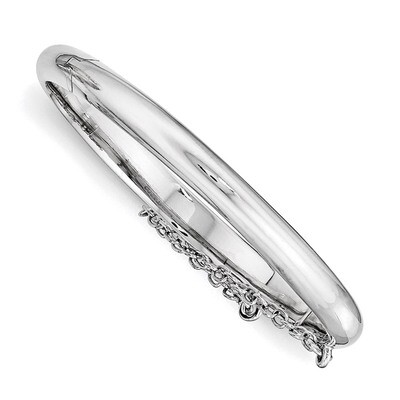 Safety Hinged Child&#39;S Bangle Sterling Silver Rhodium-Plated Polished QB776, MPN: QB776, 191101387845