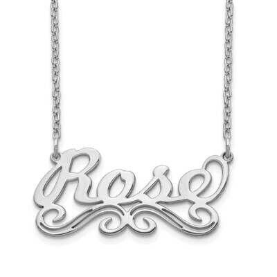 Nameplate Necklace 10k White Gold 10XNA1061W, MPN: 10XNA1061W, 191101990373