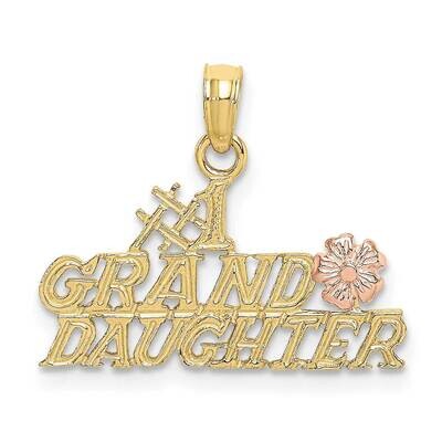 Two-Tone #1 Granddaughter with Flowers Charm 10k Gold 10K9112, MPN: 10K9112,