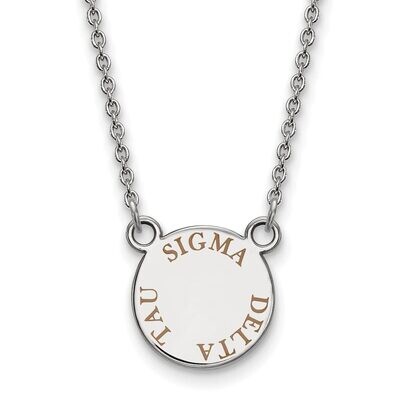 Sigma Delta Tau Extra Small Enameled Pendant with 18 Inch Chain Sterling Silver SS014SDT-18, MPN: S…
