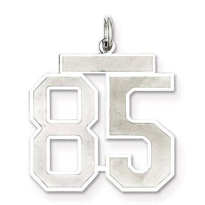 Pendant Number 85 Satin Sterling Silver Large QPP85, MPN: QPP85, 191101282249
