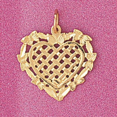 Dazzlers Jewelry Heart Pendant Necklace Charm Bracelet in Yellow, White or Rose Gold 3807, MPN: DZ-…